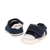GEOX RESPIRA Baby Denim & Leather Sneakers Size 17 UK 1.5 US 2 Breathable Logo gallery photo number 1