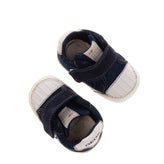 GEOX RESPIRA Baby Denim & Leather Sneakers Size 18 UK 2.5 US 3 Breathable Logo gallery photo number 1