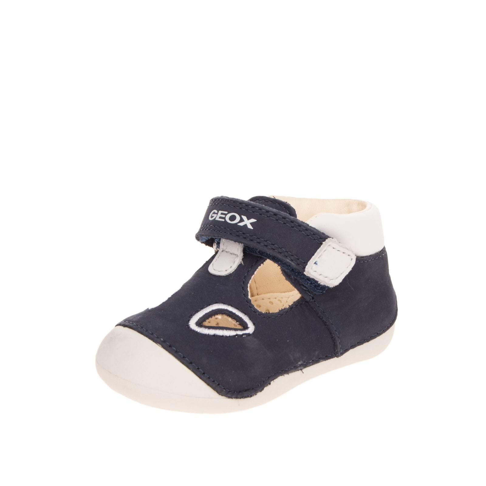 GEOX RESPIRA Baby Leather T-Bar Shoes Size 18 UK 2.5 US 3 Softly Cushioned Logo gallery main photo