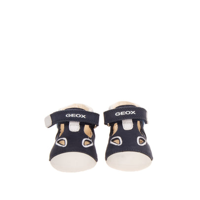 GEOX RESPIRA Baby Leather T-Bar Shoes Size 18 UK 2.5 US 3 Softly Cushioned Logo