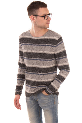 ONLY & SONS Jumper Size L Thin Knit Striped Pattern Long Sleeve- Round Neck gallery photo number 2