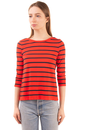 ONLY Jumper Size M Striped Thin Knit Cross-Over Back 3/4 Sleeve Neck gallery photo number 2