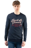 JACK & JONES PREMIUM Sweatshirt Size M Coated Front Worn Look Melange gallery photo number 3