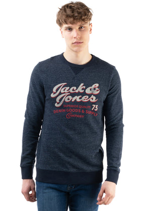 JACK & JONES PREMIUM Sweatshirt Size S Coated Front Worn Look Melange Effect gallery photo number 3