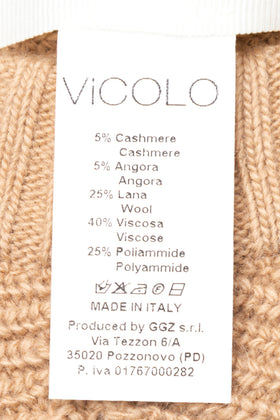 VICOLO Jumper One Size Cashmere Angora & Wool Blend Ribbed Made in Italy gallery photo number 7