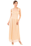VERO MODA Lace Maxi Dress Size S  Fully Lined Ruffle Trim Shirred Sleeveless gallery photo number 1