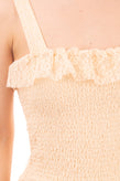 VERO MODA Lace Maxi Dress Size S  Fully Lined Ruffle Trim Shirred Sleeveless gallery photo number 5