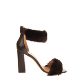 FABRIZIO CHINI Faux Fur & Leather Ankle Strap Sandals EU37 UK4 US7 Made in Italy gallery photo number 3