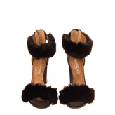 FABRIZIO CHINI Faux Fur & Leather Ankle Strap Sandals EU37 UK4 US7 Made in Italy gallery photo number 2