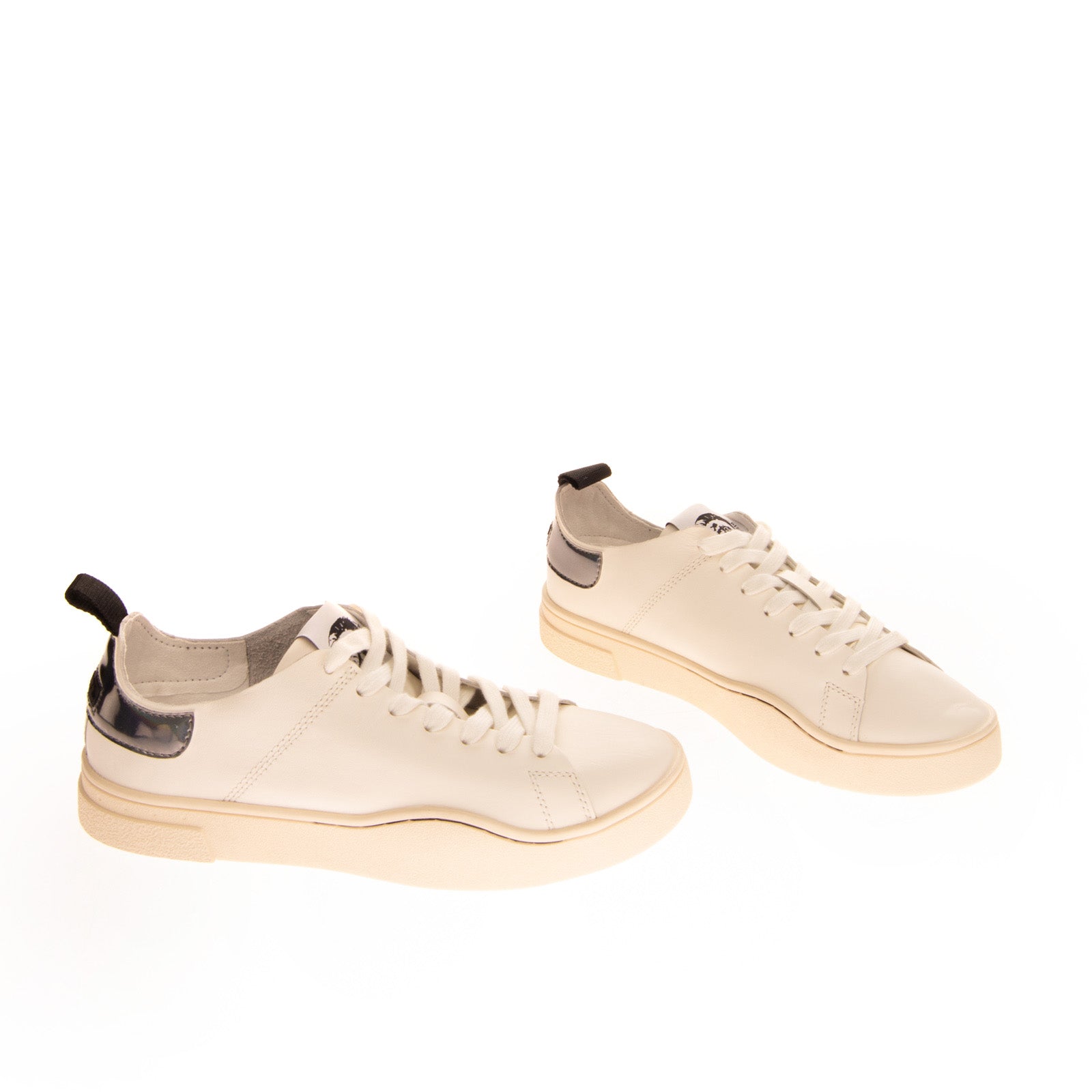 RRP €140 DIESEL S-CLEVER LS W Leather Sneakers Size 38.5 UK 5.5 US 8 Iridescent gallery main photo