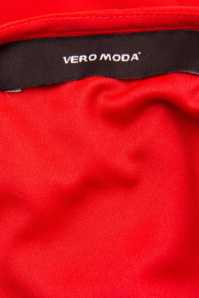 VERO MODA Maxi Overlay Slip Dress Size M Red Slit Side Strappy V-Neck gallery photo number 6