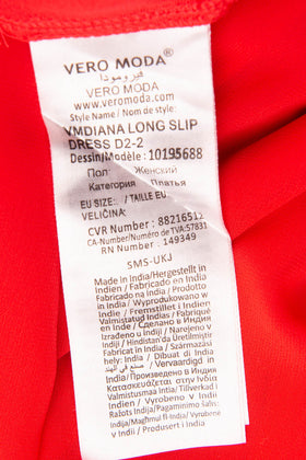 VERO MODA Maxi Overlay Slip Dress Size M Red Slit Side Strappy V-Neck gallery photo number 8
