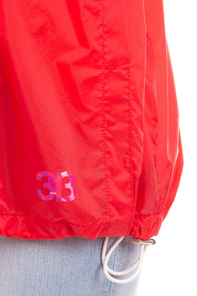 313 TRE UNO TRE Windbreaker Jacket Size S Red Drawcord Full Zip Hooded gallery photo number 5