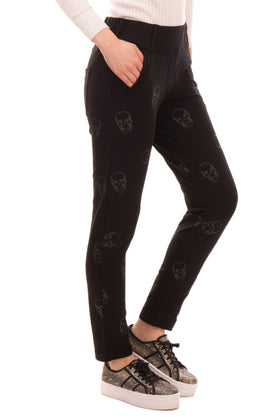 RRP €125 ODI ET AMO Sweat Trousers Size S Glitter Skulls Cropped Made in Italy gallery photo number 3