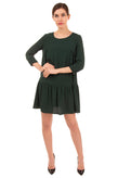RRP€235 TOY G Crepe Flounce Dress Size IT 42 S Unlined Stretch Made in Italy gallery photo number 1