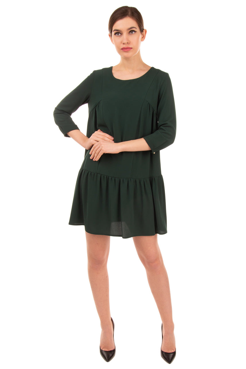 RRP€235 TOY G Crepe Flounce Dress Size IT 42 S Unlined Stretch Made in Italy gallery main photo