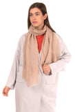 AMR AEMMERRE Shawl Wrap Scarf Silk Blend Frayed Edges Rectangle Shape gallery photo number 2