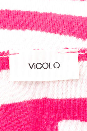 VICOLO Jumper One Size Cashmere Angora & Wool Blend Zebra Striped Cowl Neck gallery photo number 7