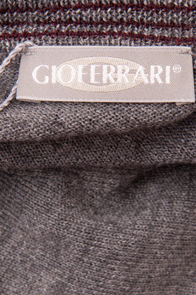 GIOFERRARI Jumper Size 48 / M Wool Blend Thin Knit Melange Long Sleeve V Neck gallery photo number 6