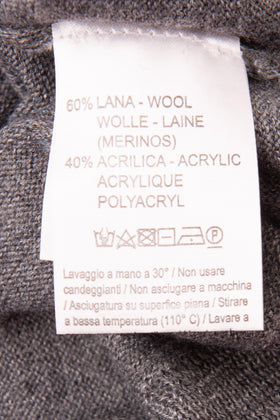 GIOFERRARI Jumper Size 48 / M Wool Blend Thin Knit Melange Long Sleeve V Neck gallery photo number 7
