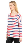 RRP €125 TWIN-SET JEANS Ribbed Jumper Size S Striped Metallic Coated Scoop Neck gallery photo number 3
