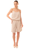VERO MODA Playsuit Size L Adjustable Straps Cross Over Turn Up Cuffs gallery photo number 2
