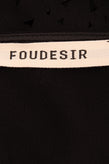 FOUDESIR Top Size S Black Laser Cut Hem Short Sleeve Crew Neck Made in Italy gallery photo number 6
