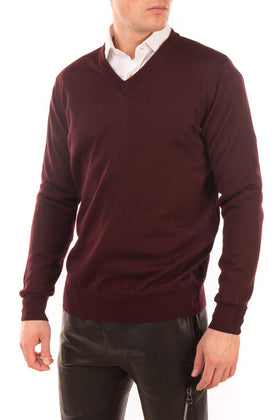 GIOFERRARI Jumper Size 48 / M Wool Blend Thin Knit Long Sleeve V Neck gallery photo number 3