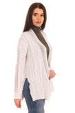 RRP €165 COTTON By AUTUMN CASHMERE Cardigan Size M White Kable Knit Open Front gallery photo number 1