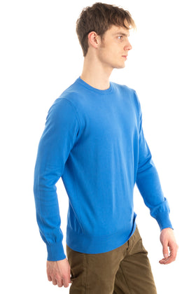 RRP €125 GIOFERRARI Jumper Size 56 Blue Thin Knit Crew Neck Made in Italy gallery photo number 4