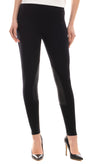 RRP €130 DAVID LERNER Riding Style Leggings S Faux Leather Patches Made in USA gallery photo number 2