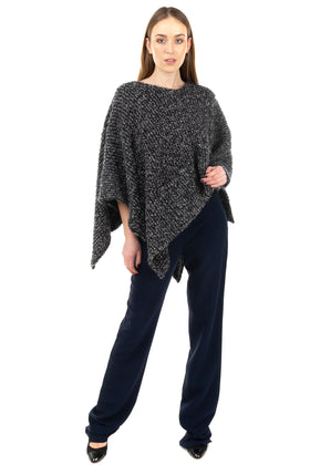 RRP €195 CRISTINA ROCCA Boucle Poncho One Size Wool Blend Made in Italy gallery photo number 1