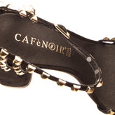 CAFENOIR Ankle Strap Sandals Size 37 UK 4 US 7 High Heel Studded Made in Italy gallery photo number 7