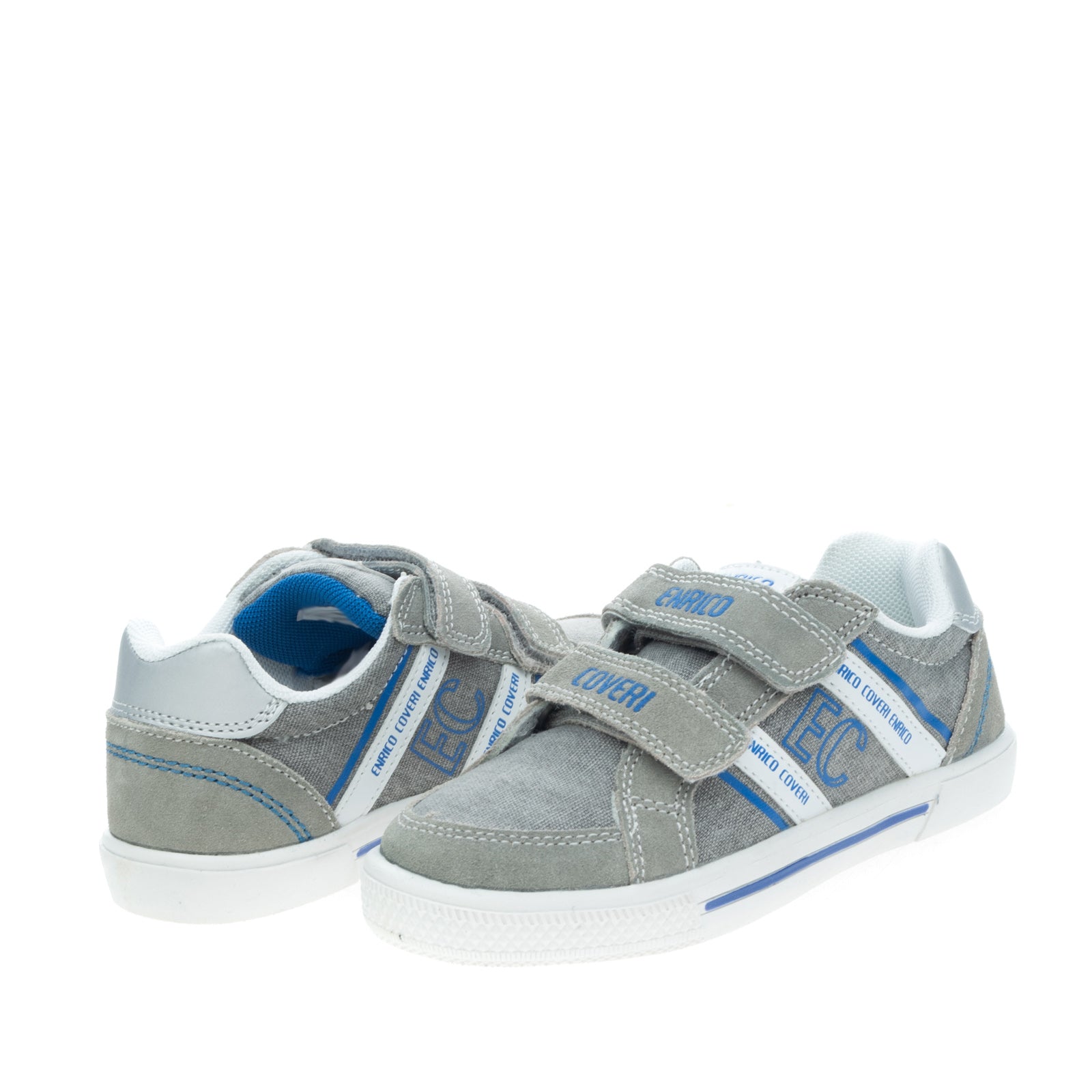 ENRICO COVERI Kids Leather & Canvas Sneakers EU 30 UK 11.5 US 12.5 Logo Patch gallery main photo