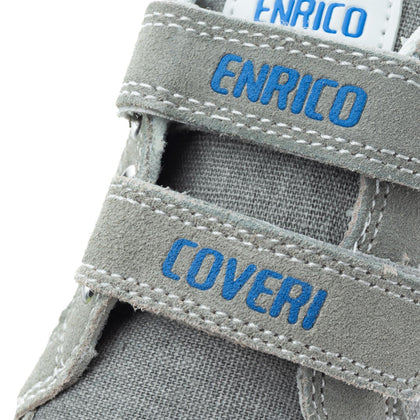 ENRICO COVERI Kids Leather & Canvas Sneakers Size 28 UK 10 US 11 Logo Patch gallery photo number 7
