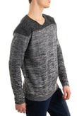 PHIL GREY Jumper Size L Thin Wool Blend Medium Knit Exposed Seam Raw Edges gallery photo number 3