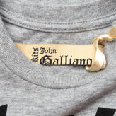 JOHN GALLIANO T-Shirt Top Size 9M Melange Effect Patched Printed Front gallery photo number 4