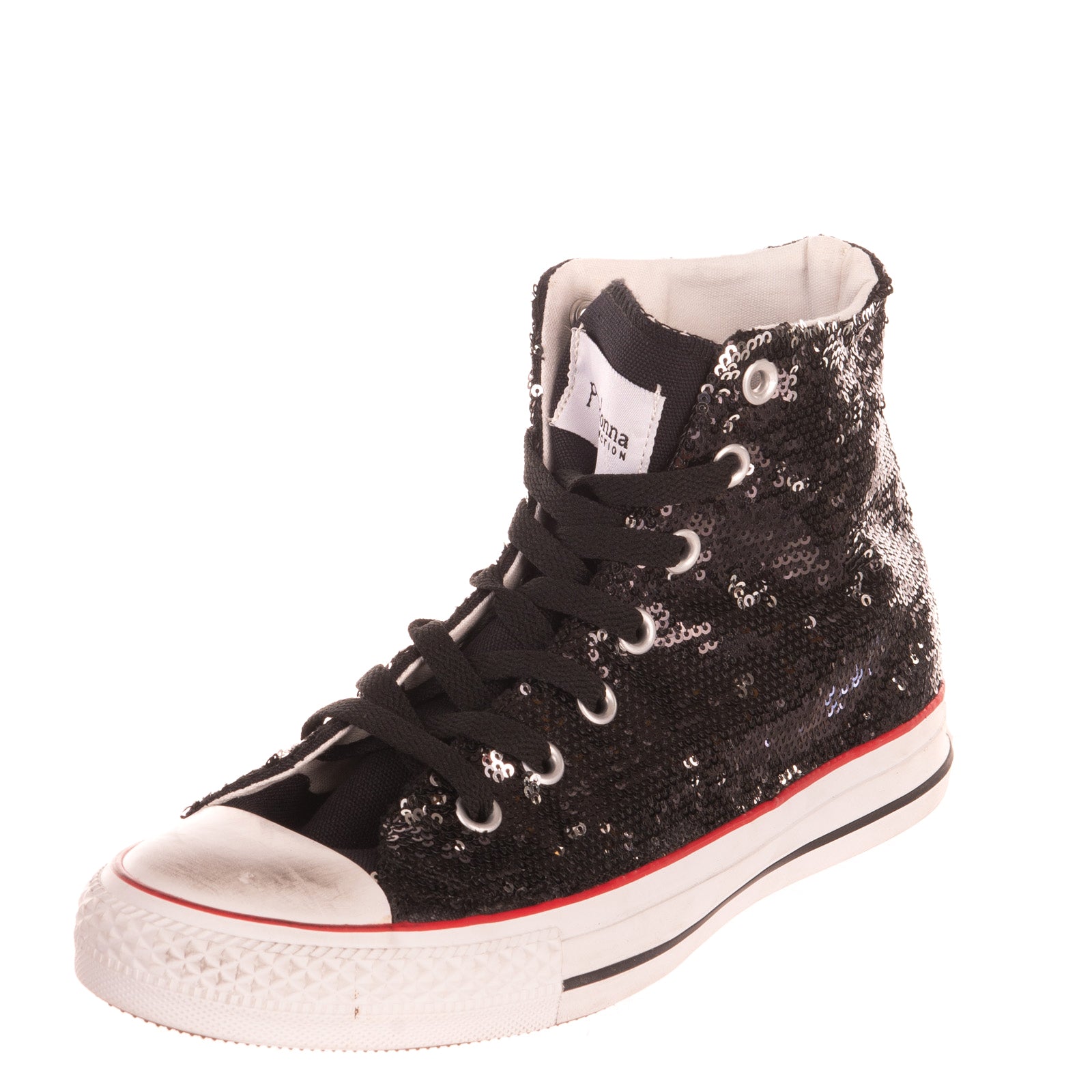 PRIMADONNA COLLECTION High Top Sneakers EU41 UK8 US10 Reverse Sequins Dirty Look gallery main photo