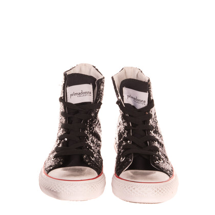 PRIMADONNA COLLECTION High Top Sneakers EU41 UK8 US10 Reverse Sequins Dirty Look gallery photo number 2
