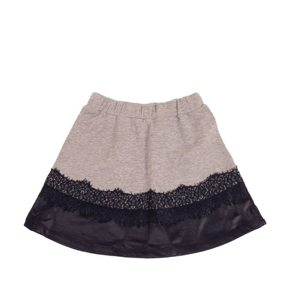 PATRIZIA PEPE Sweat A-Line Skirt Size TA / 18Y Bow Detail Lace Trim Coated Hem gallery photo number 2