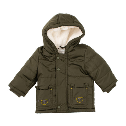 NAME IT Quilted Jacket Size 4-6M 68CM Sherpa Inside Embroidered Full Zip gallery photo number 2