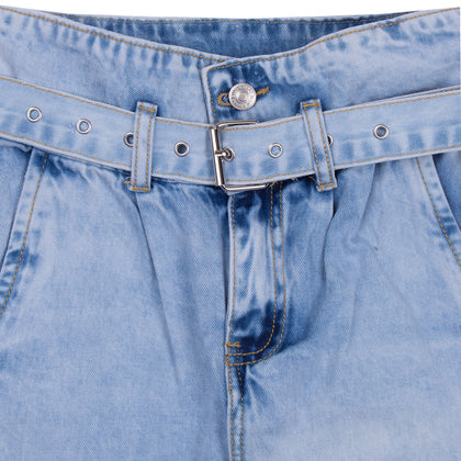 MARC ELLIS Jeans Size 10Y Acid Wash Belted High Waist Cropped Slim Fit gallery photo number 3