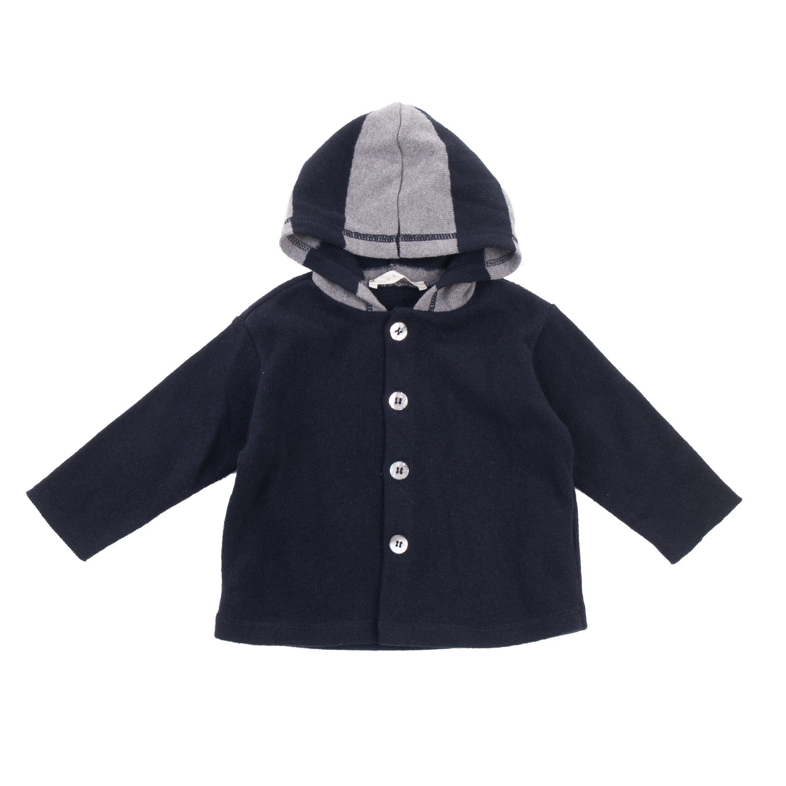 RRP €105 ZHOE & TOBIAH Cardigan Size 9M Elbow Patches Hooded Made in Italy gallery main photo
