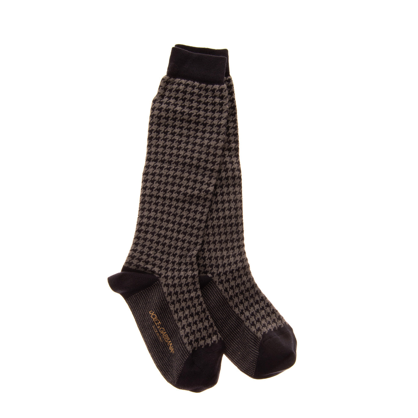 DOLCE & GABBANA Everyday Socks Size L / 10-12Y Long Houndstooth Made in Italy gallery main photo