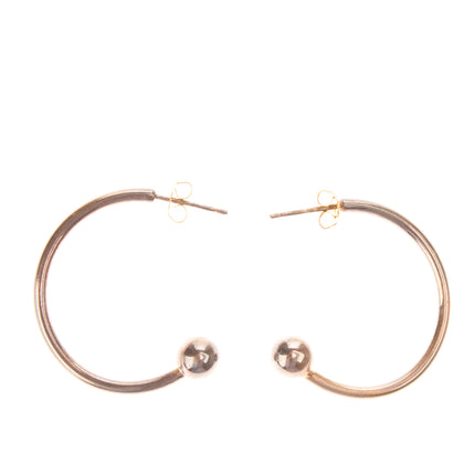 EYLAND 9Kt Gold Plated Brass Renn Hoop Earrings Tiny Ball End Closure gallery photo number 1