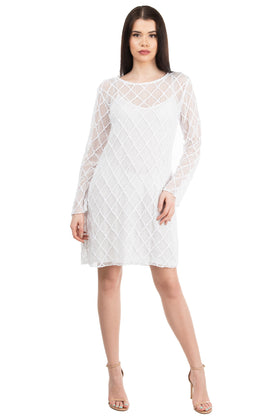 FEDERICA TOSI Crochet Beach Dress Size S See-Through Long Sleeve Made in Italy gallery photo number 1