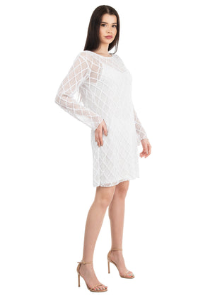 FEDERICA TOSI Crochet Beach Dress Size S See-Through Long Sleeve Made in Italy gallery photo number 3