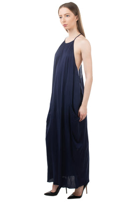 CYCLE Maxi Dress Size XS Unlined Draped Open Back Strappy Made in Italy gallery photo number 3