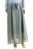 RRP€115 SILVIAN HEACH Maxi Pleated Skirt Size XS Mesh Base Striped Sequined Bow gallery photo number 2