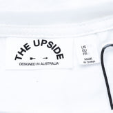 THE UPSIDE T-Shirt Top Size S Linen Blend Coated Arrow Short Sleeve Cropped gallery photo number 6
